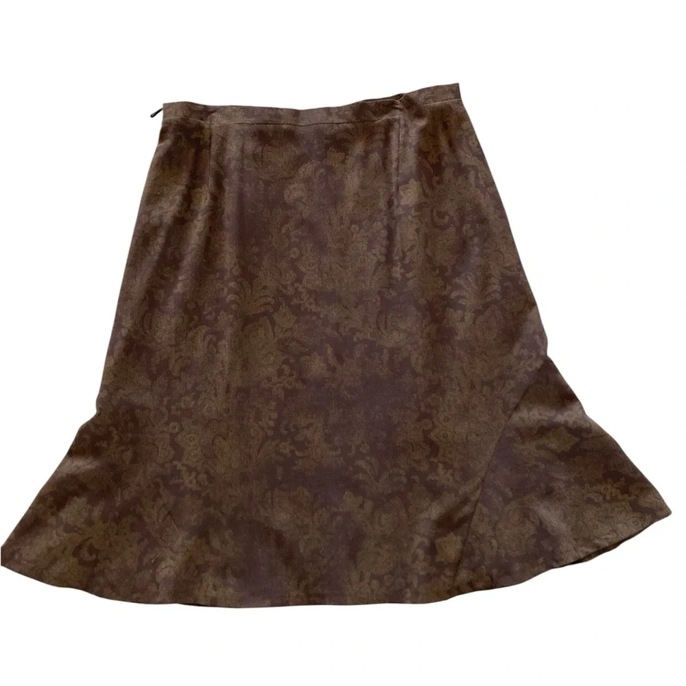 Brown and Gold Flouncy Circle Skirt, Sz EU 50, US 18-20